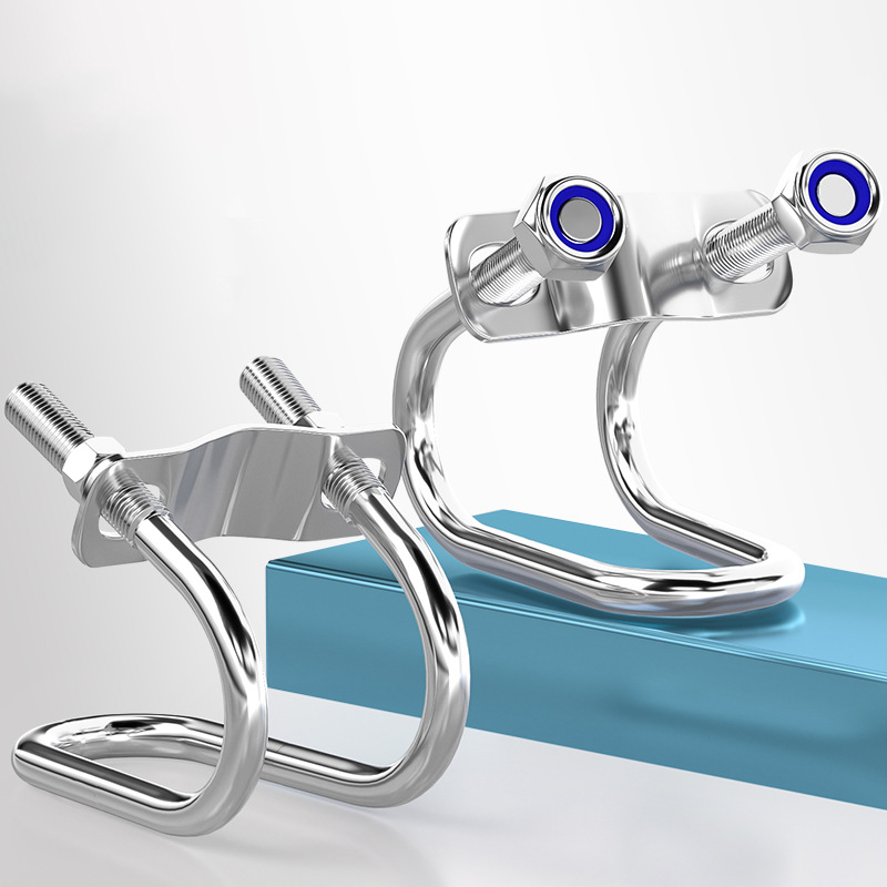 Galvanized Water Pipe Double U-bolt Clamp Pipe Attachment Building Nails Piping Connector Cross Doub